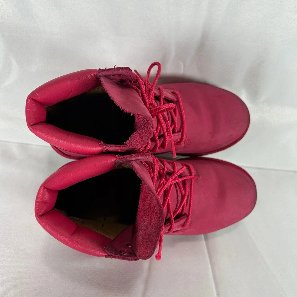 Timberland 6 Inch Premium Waterproof Boots Pink Nubuck Juniors 4.5 TB0A1ODE
